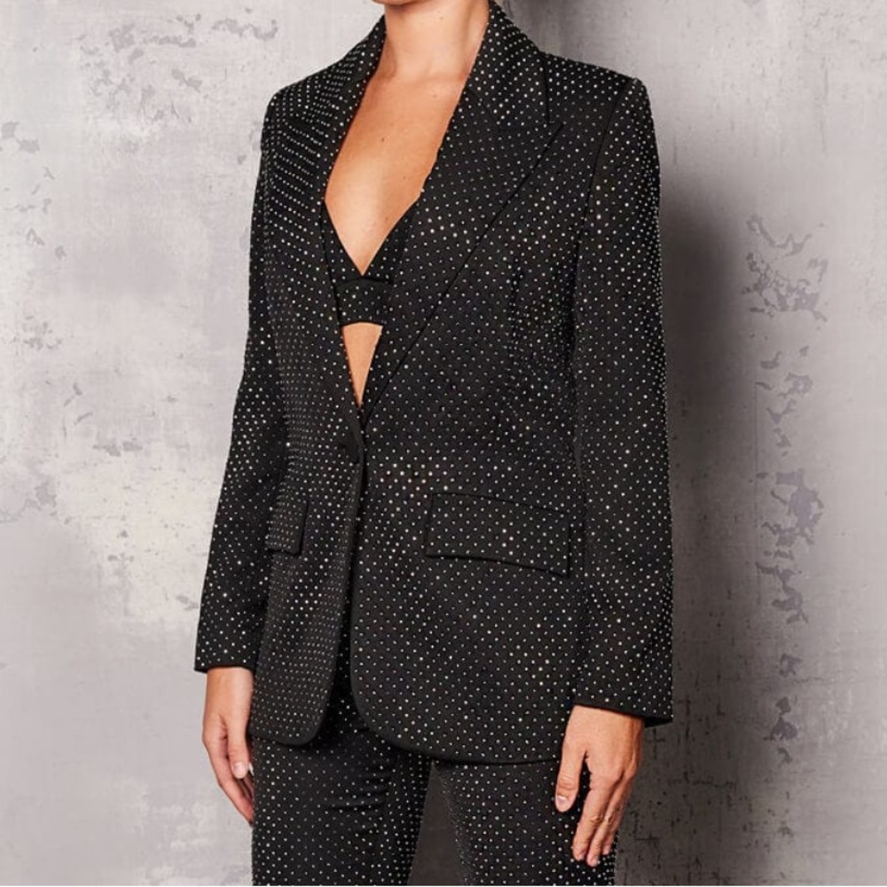 Black rhinestone blazer size medium